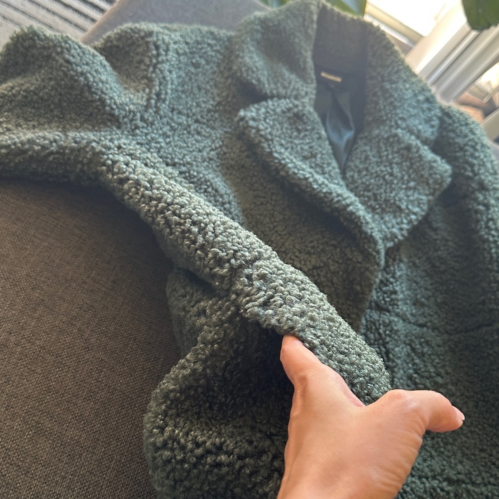 Monrow Forest Green Teddy Jacket - Picture 12 of 14